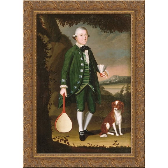 Portrait of a Boy, Probably of the Crossfield Family 24x18 Gold Ornate Wood Framed Canvas Art by William Williams