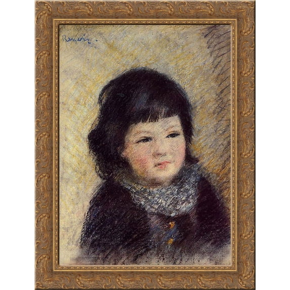 Portrait of a Child 20x24 Gold Ornate Wood Framed Canvas Art by Renoir, Pierre Auguste