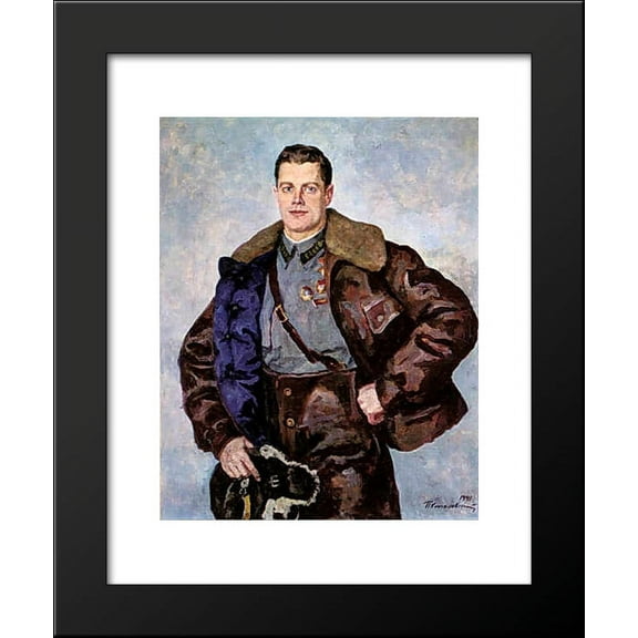 Portrait of a Hero of the Soviet Union, Pilot A. B. Yumashev 20x24 Framed Art Print by Pyotr Konchalovsky