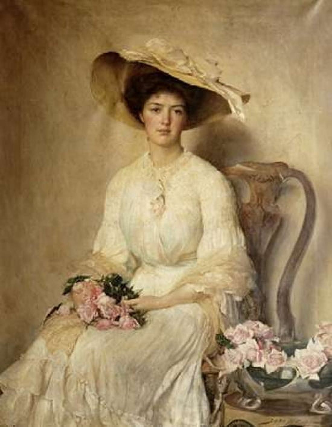 Portrait of a Lady Canvas Art - John Henry Frederick Bacon (22 x 28)