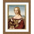 thumbnail image 1 of Portrait of a Lady with a Unicorn 2x Matted 28x34 Large Gold Ornate Framed Art Print by Raphael, 1 of 2