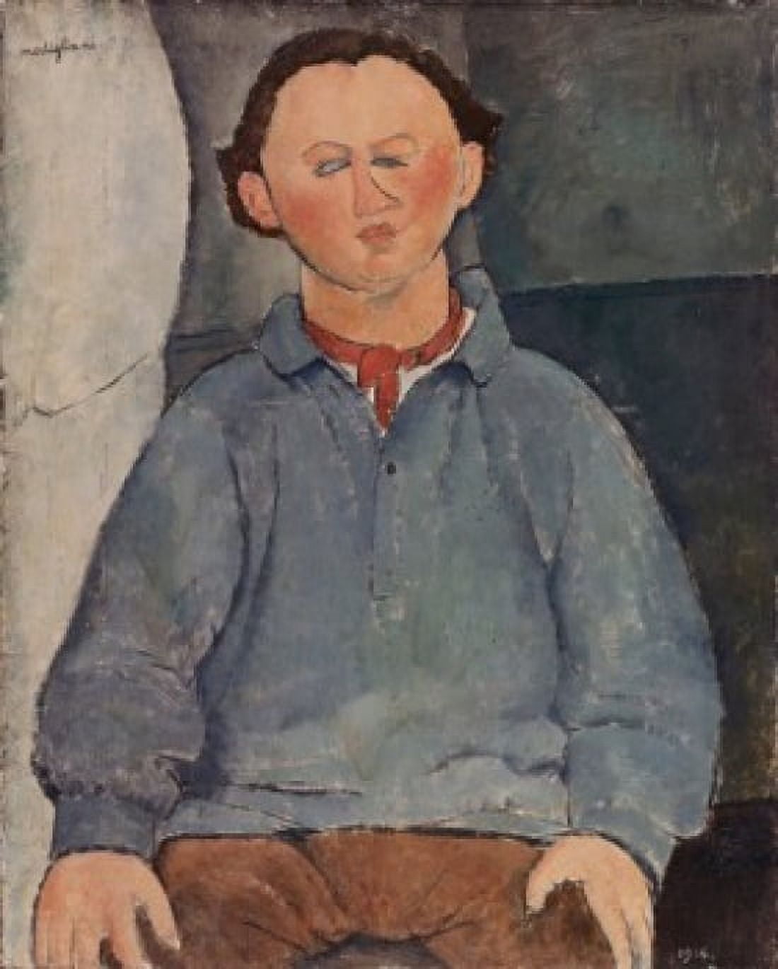 Portrait of a Man Amedeo Modigliani (1884-1920 Italian) Solomon R Guggenheim Museum New York USA Canvas Art - Amedeo Modigliani (18 x 24)