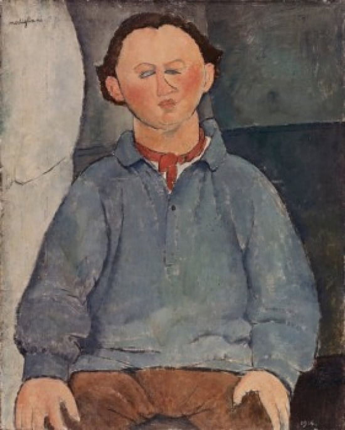 Portrait of a Man Amedeo Modigliani (1884-1920 Italian) Solomon R Guggenheim Museum New York USA Canvas Art - Amedeo Modigliani (24 x 36)