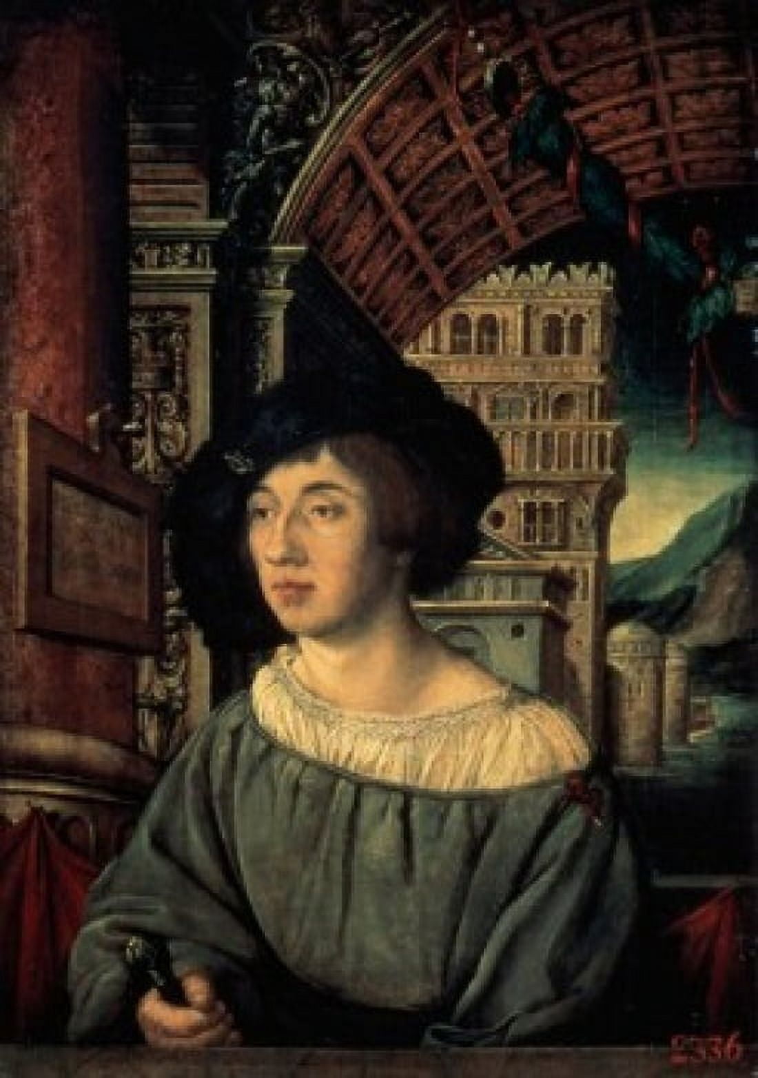 Portrait of a Man Painting Ambrosius Holbein (c 1494-c 1520 German) Hermitage Museum St Petersburg Canvas Art - Ambrosius Holbein (18 x 24)