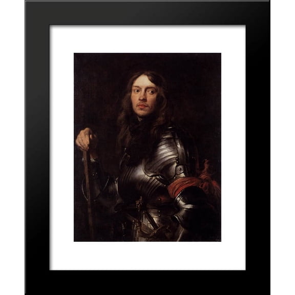 Portrait of a Man in Armour with Red Scarf 20x24 Framed Art Print by Anthony van Dyck