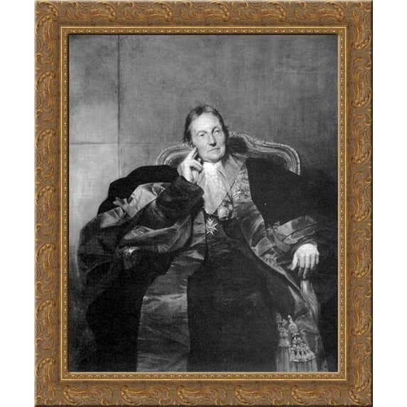 Portrait of a Marquise 20x23 Gold Ornate Wood Framed Canvas Art by Delaroche, Paul