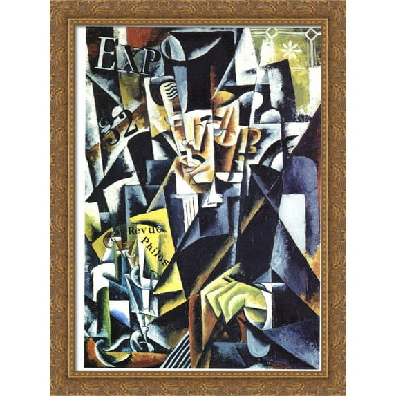 Portrait of a Philosopher 28x36 Large Gold Ornate Wood Framed Canvas Art by Lyubov Popova
