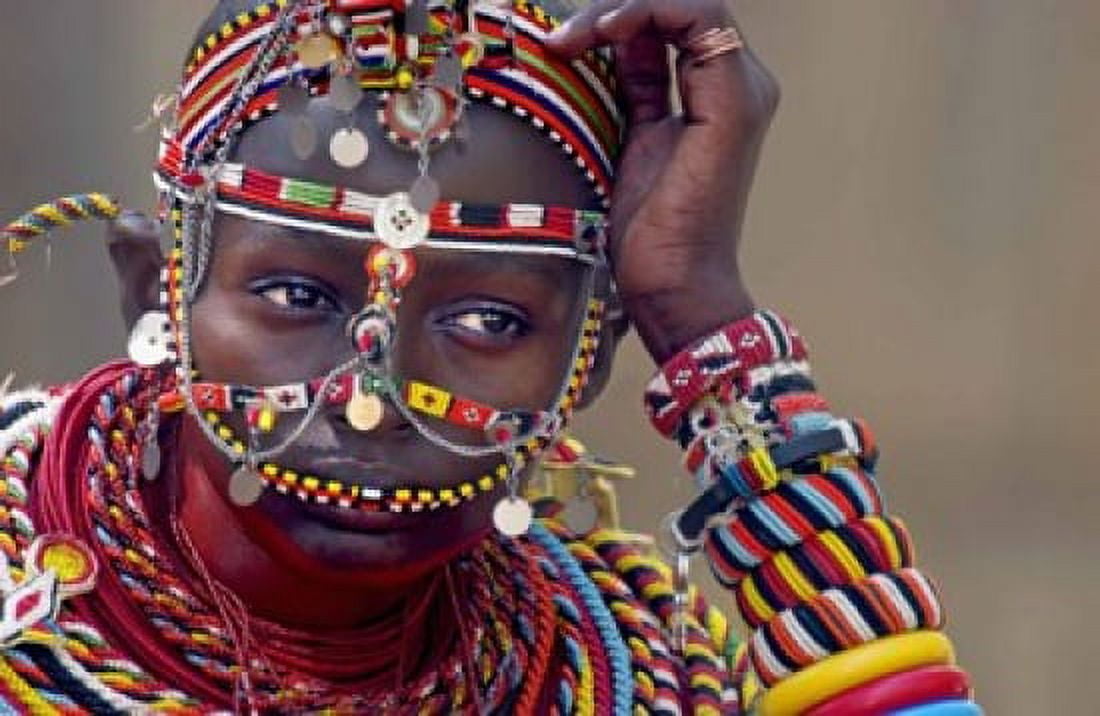 Portrait of a Samburu maiden Canvas Art - Panoramic Images (16 x 11)