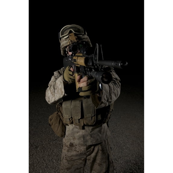 Portrait of a U.S. Marine wearing night vision device Poster Print