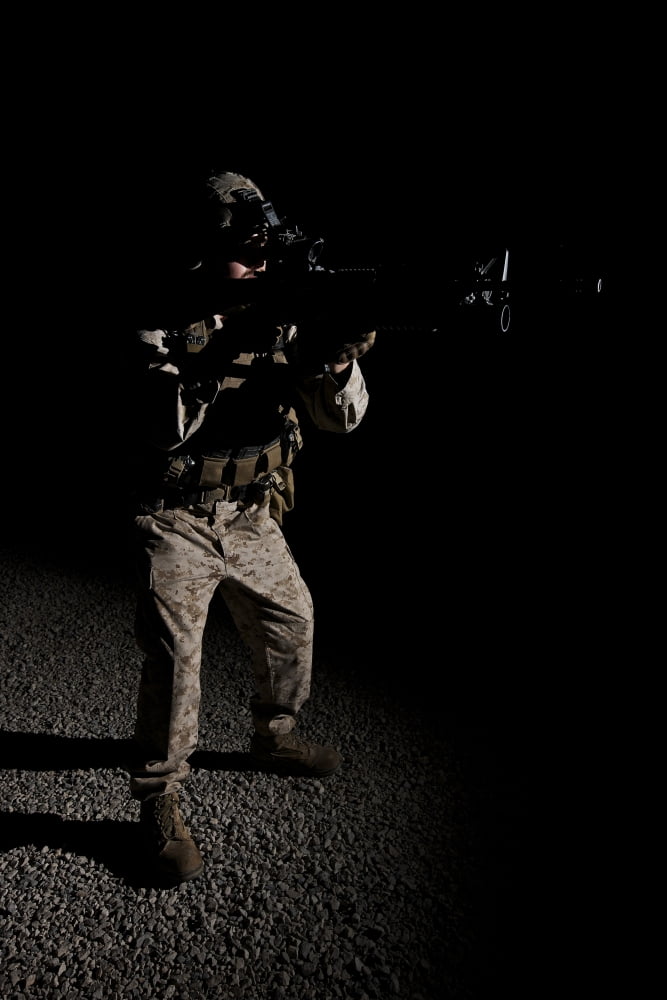 Portrait of a US Marine in Northern Afghanistan Canvas Art - Terry MooreStocktrek Images (24 x 35)
