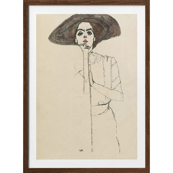 Portrait of a Woman 1910 Framed Art Modern Wall Decor