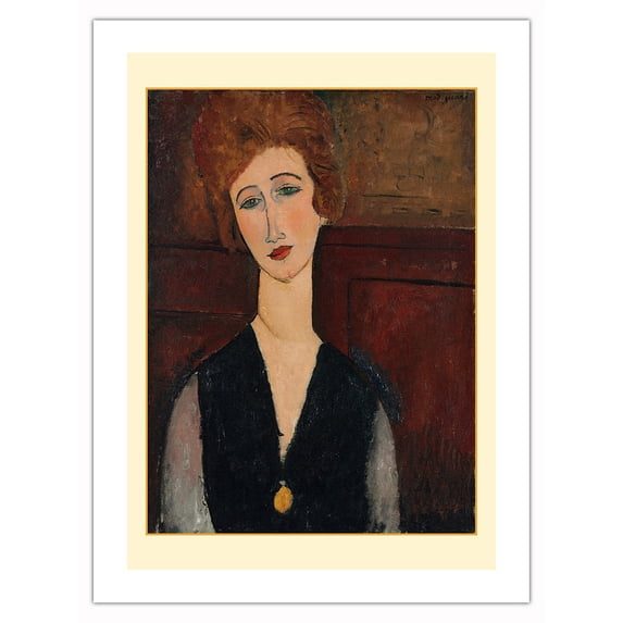Portrait of a Woman 2 - From an Original Color Painting by Amedeo Modigliani c.1917 - Bamboo Fine Art 290gsm Paper (Unframed) 12x16in