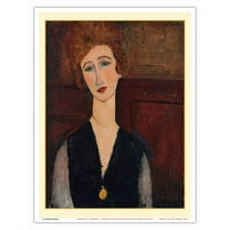 Portrait of a Woman 2 - From an Original Color Painting by Amedeo Modigliani c.1917 - Master Art Print (Unframed) 9in x 12in