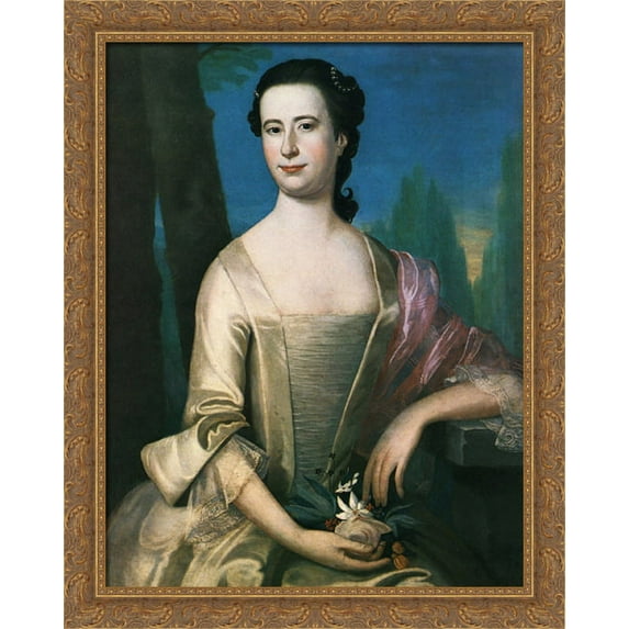 Portrait of a Woman 28x34 Large Gold Ornate Wood Framed Canvas Art by John Singleton Copley