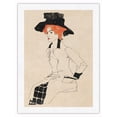 thumbnail image 1 of Portrait of a Woman - From an Original Color Drawing by Egon Schiele c.1910 - Japanese Unryu Rice Paper Art Print (Unframed) 12 x 16 in, 1 of 4