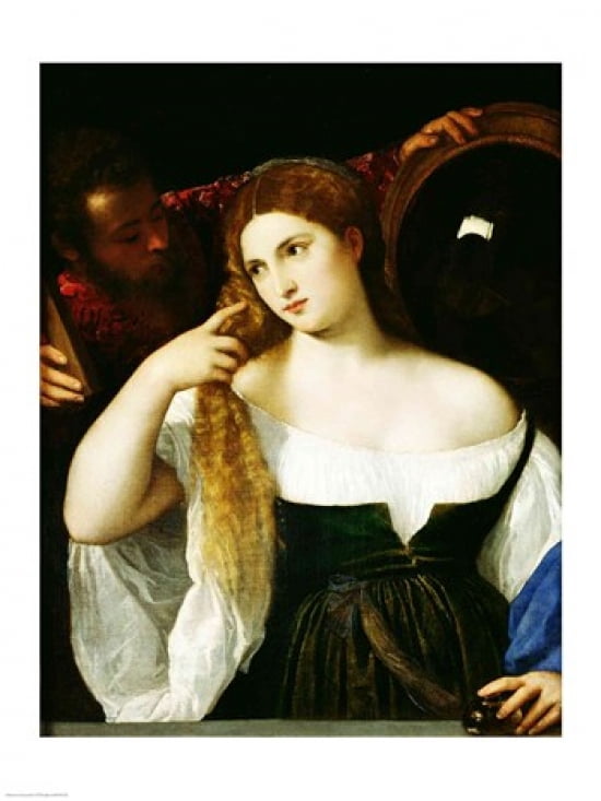 Portrait of a Woman at her Toilet Canvas Art - Titian (18 x 24)