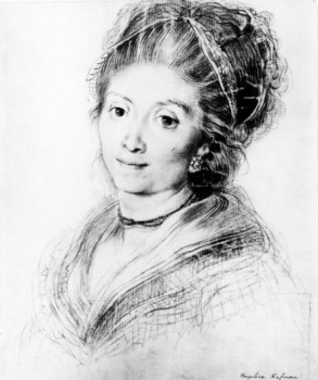 Portrait of a Woman by Angelica Kauffmann 1741-1807 Switzerland Basel Kupferstichkabinett Canvas Art - Angelica Kauffmann (18 x 24)