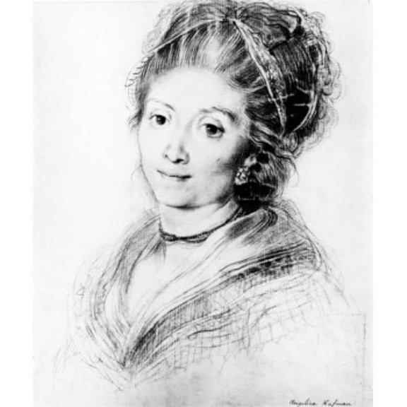 Portrait of a Woman by Angelica Kauffmann 1741-1807 Switzerland Basel Kupferstichkabinett Poster Print - 18 x 24 in.