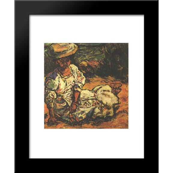 Portrait of a Woman in a White Dress 20x24 Framed Art Print by Ernst Ludwig Kirchner