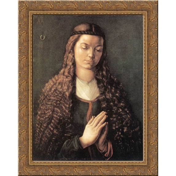 Portrait of a Young F?rleger with Loose Hair 20x24 Gold Ornate Wood Framed Canvas Art by Durer, Albrecht