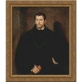 thumbnail image 1 of Portrait of a Young Man (The young Englishman) 24x20 Gold Ornate Wood Framed Canvas Art by Titian, 1 of 2