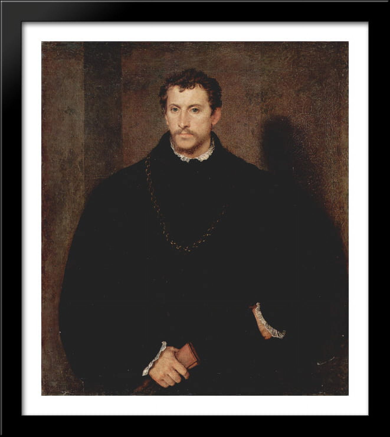 Portrait of a Young Man (The young Englishman) 28x32 Large Black Wood ...