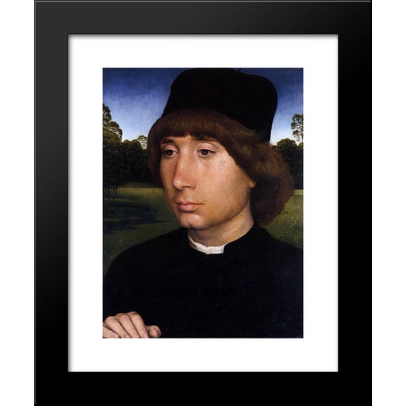 Portrait of a Young Man before a Landscape 20x24 Framed Art Print by Memling, Hans