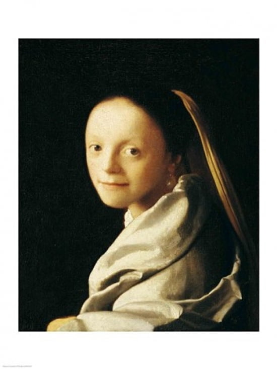 Portrait of a Young Woman Canvas Art - Johannes Vermeer (24 x 36)