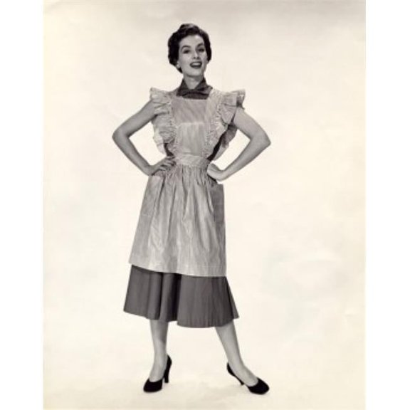 Portrait of a Young Woman Standing with Her Arms Akimbo Poster Print - 18 x 24 in.