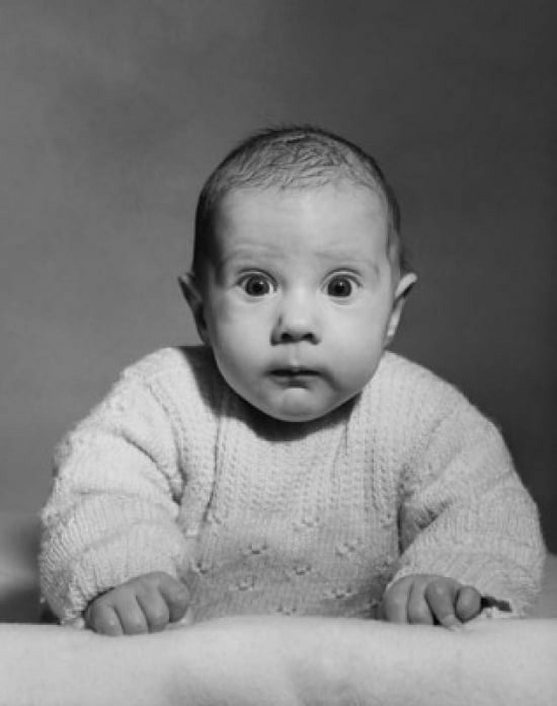 Portrait of a baby looking surprised Canvas Art - (18 x 24)