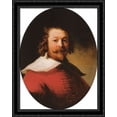 thumbnail image 1 of Portrait of a bearded man, bust length, in a red doublet 28x34 Large Black Ornate Wood Framed Canvas Art by Rembrandt, 1 of 2