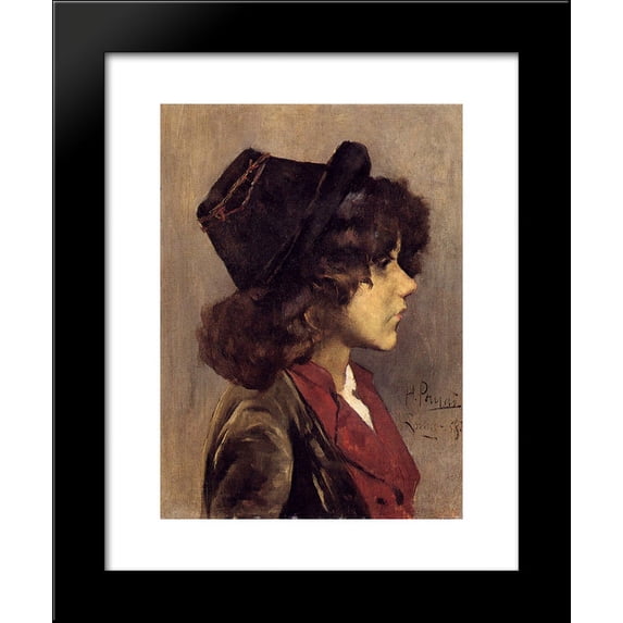 Portrait of a boy 20x24 Framed Art Print by Pousao, Henrique