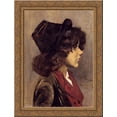 thumbnail image 1 of Portrait of a boy 20x24 Gold Ornate Wood Framed Canvas Art by Pousao, Henrique, 1 of 2