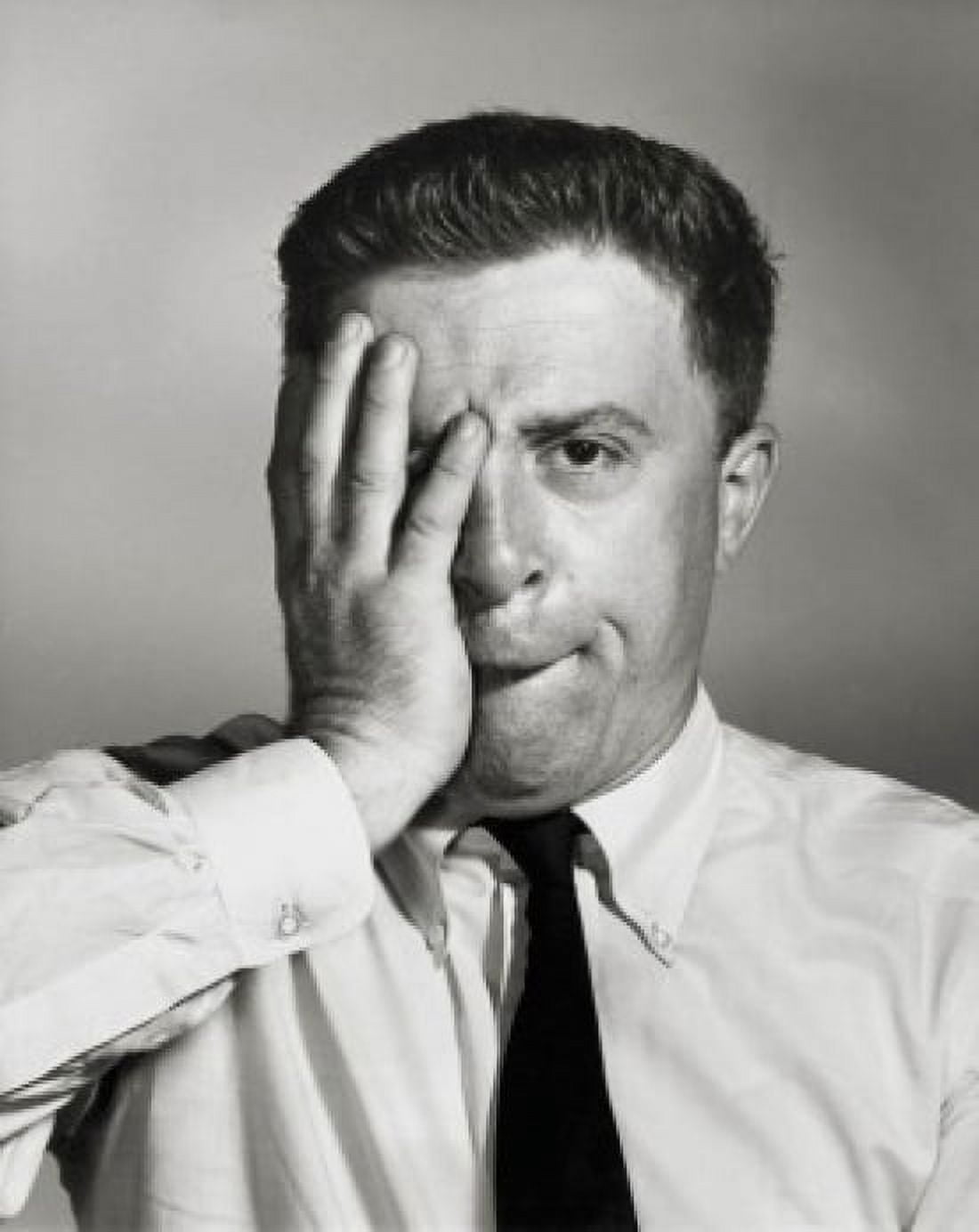 Portrait of a businessman covering his one eye with his hand Canvas Art - (18 x 24)