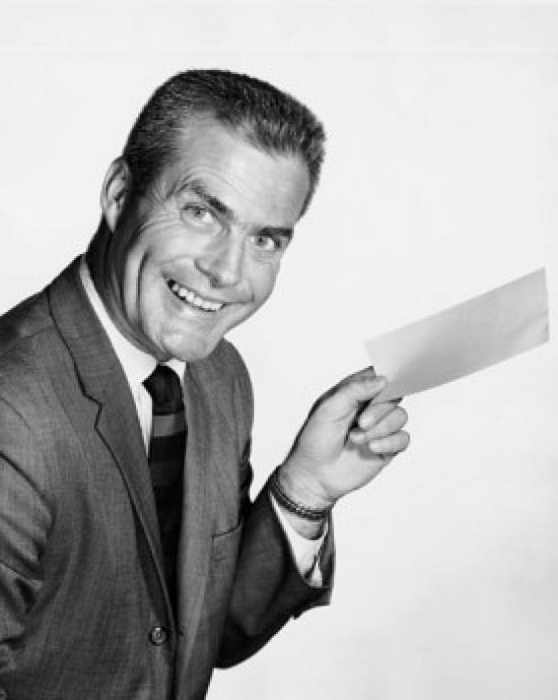 Portrait of a businessman holding a sheet of paper and smiling Canvas Art - (18 x 24)