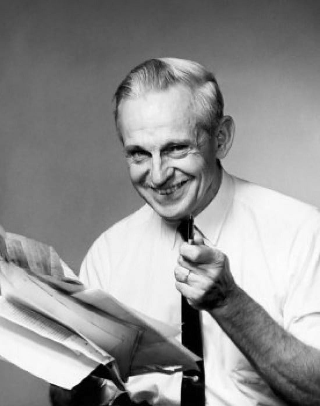 Portrait of a businessman holding documents and smiling Canvas Art - (18 x 24)