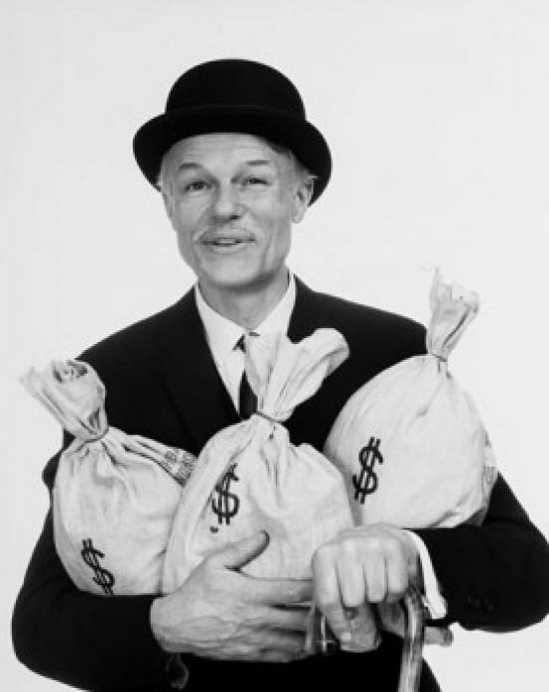Portrait of a businessman holding three bags of money Canvas Art - (18 x 24)