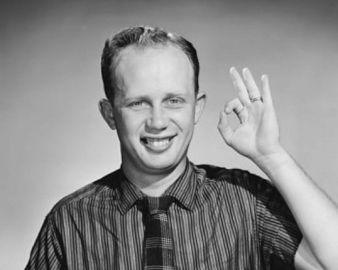 Portrait of a businessman making an OK sign Canvas Art - (18 x 24)