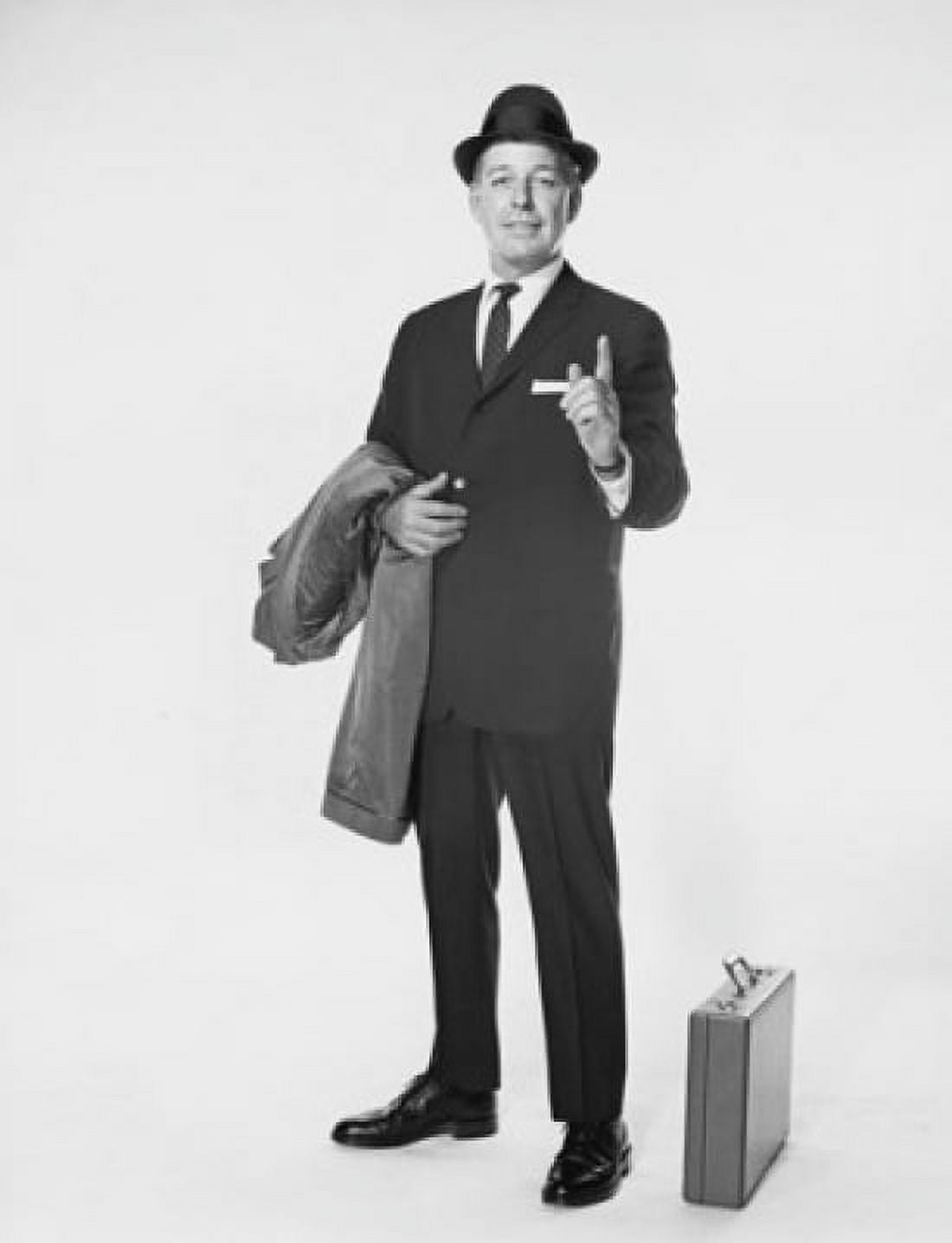 Portrait of a businessman pointing upwards Canvas Art - (18 x 24)