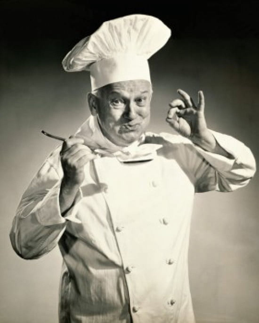Portrait of a chef tasting the food with a spoon Canvas Art -  (24 x 36)