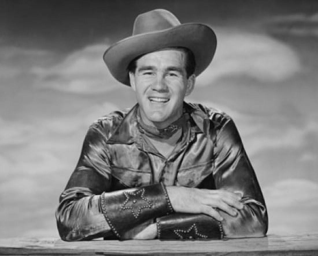 Portrait of a cowboy smiling Canvas Art - (18 x 24)