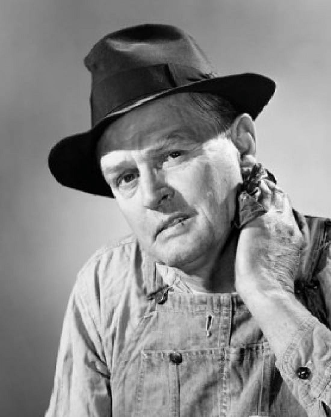 Portrait of a farmer suffering from a neck ache Canvas Art - (24 x 36)