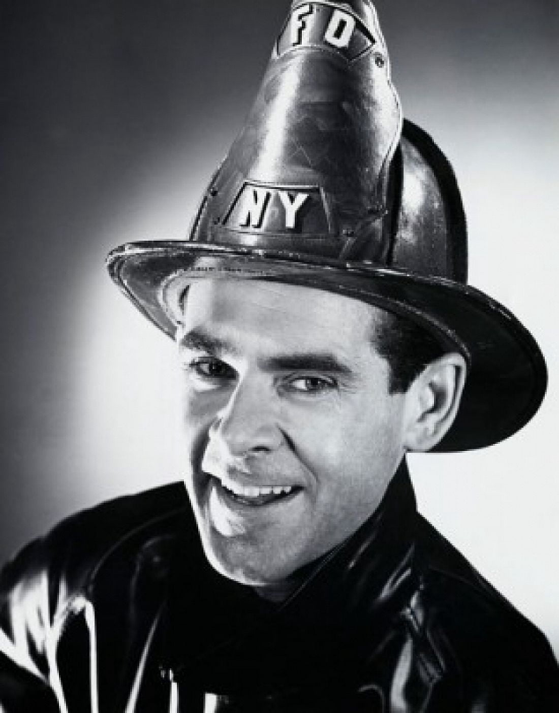 Portrait of a firefighter smiling Canvas Art - (18 x 24)