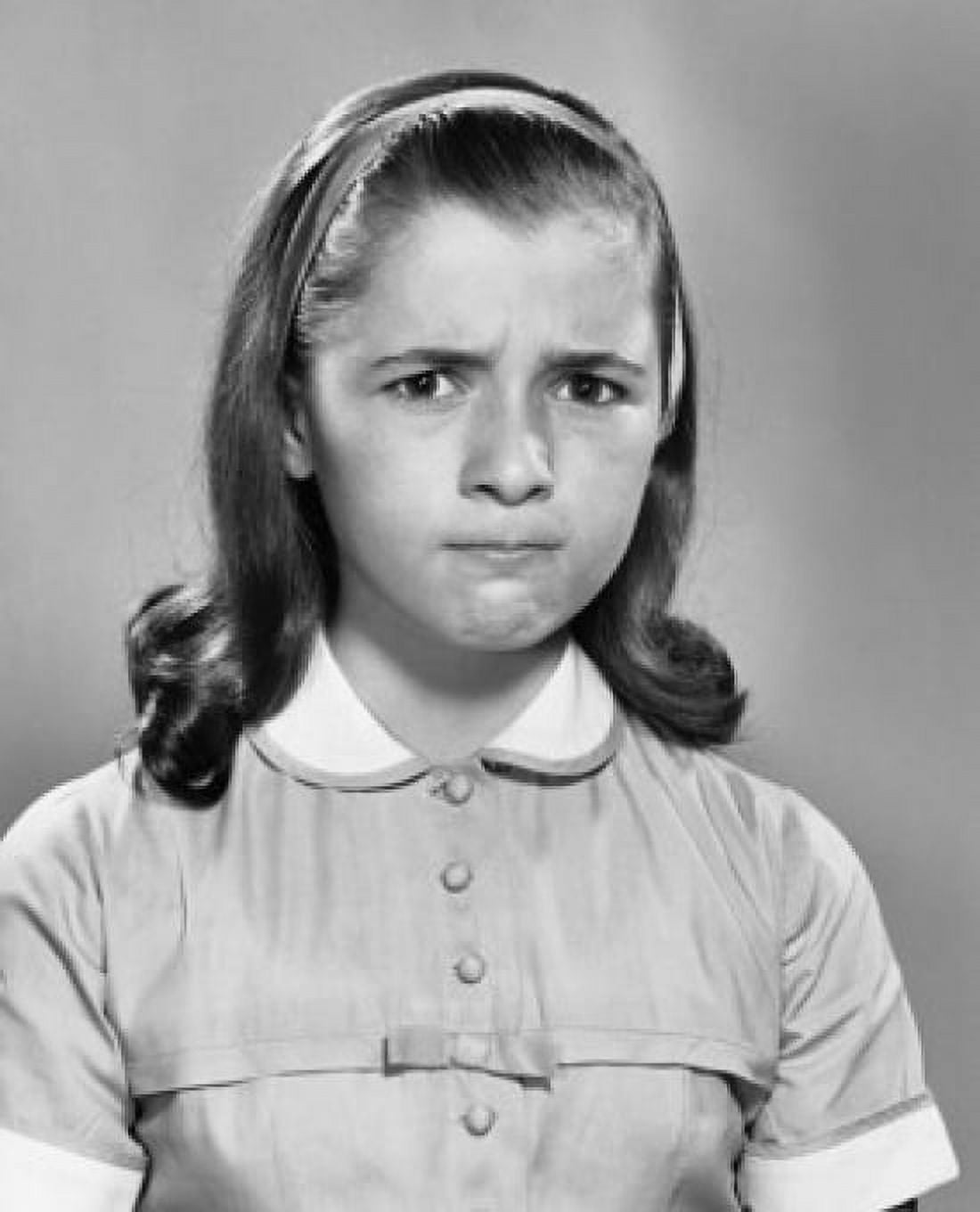 Portrait of a girl looking displeased Canvas Art - (18 x 24)