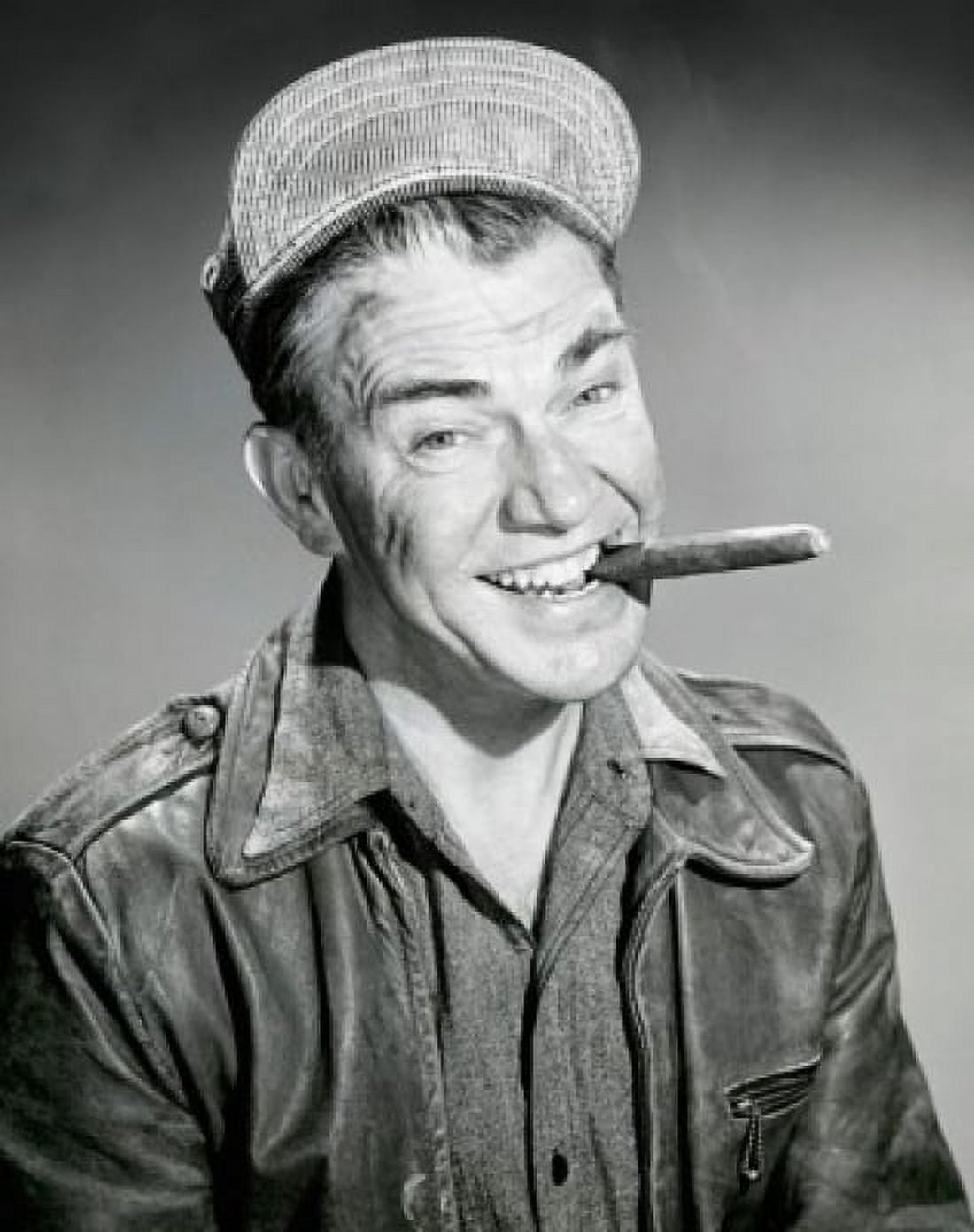 Portrait of a manual worker holding a cigar in his mouth and smiling 1953 Canvas Art - (24 x 36)
