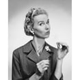 thumbnail image 1 of Portrait of a mid adult woman picking petals from a flower Poster Print (18 x 24), 1 of 4