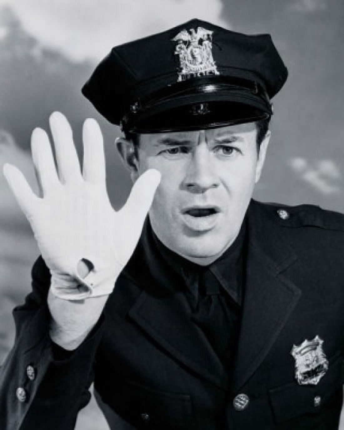 Portrait of a police officer making a stop gesture with his hand Canvas Art - (18 x 24)