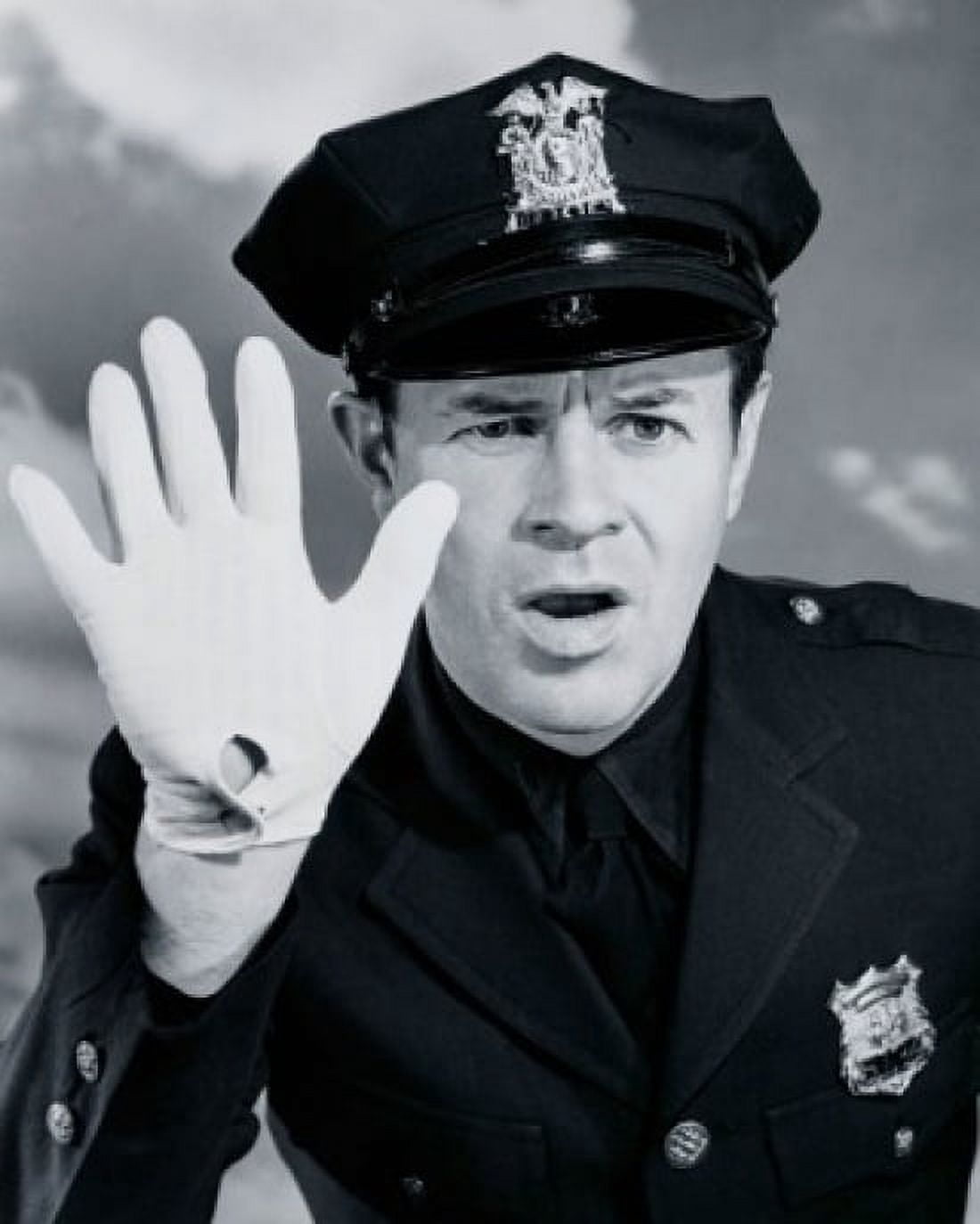 Portrait of a police officer making a stop gesture with his hand Canvas Art - (24 x 36)