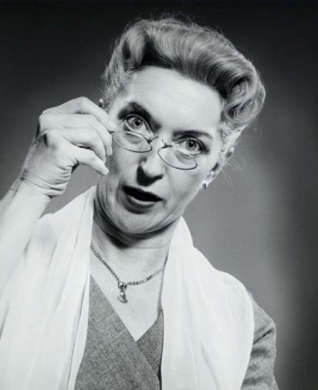 Portrait of a senior woman adjusting her eyeglasses Canvas Art - (18 x 24)