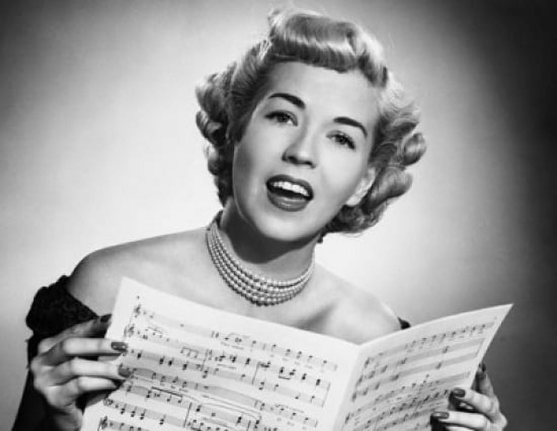 Portrait of a singer singing Canvas Art - (24 x 36)